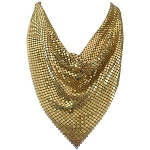 Whiting & Davis Co Vintage Mesh Bib Necklace